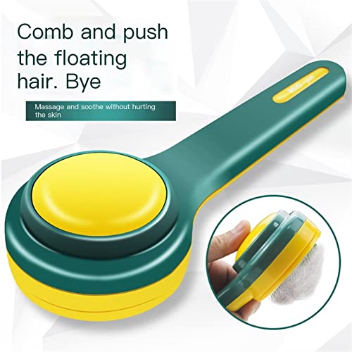 2pcs Color de contraste Peine de PET, gatos y perros Cepillo for eliminar el peine de la aliminación de cabello for eliminar el cabello flotante, un pincel de aseo de autolimpieza con un solo clic for