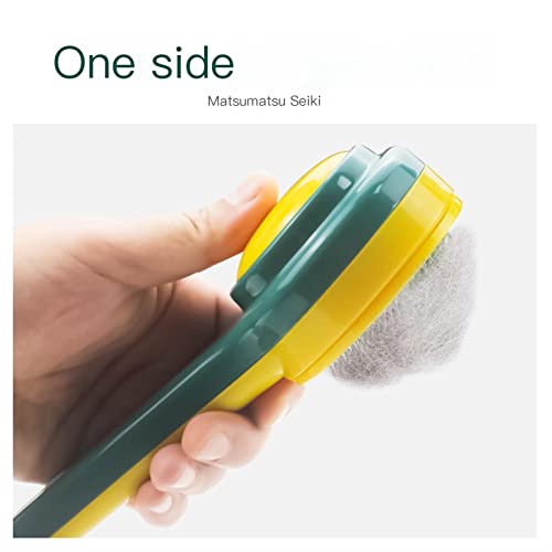 2pcs Color de contraste Peine de PET, gatos y perros Cepillo for eliminar el peine de la aliminación de cabello for eliminar el cabello flotante, un pincel de aseo de autolimpieza con un solo clic for