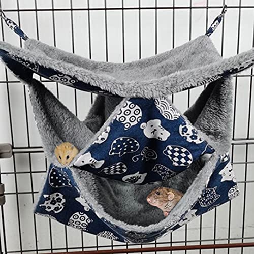3 Capas Hamaca Hámster, Hamaca Colgante de Animales Pequeños con Ganchos para Hurón Rata azucarero y Otros Animales Pequeños