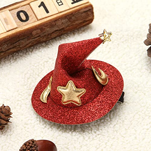 3 clips para sombrero de bruja de Halloween, horquilla pequeña doblada Hatn Barrette fiesta tocado de Halloween disfraz para niños adultos color al azar