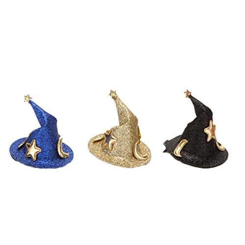3 clips para sombrero de bruja de Halloween, horquilla pequeña doblada Hatn Barrette fiesta tocado de Halloween disfraz para niños adultos color al azar