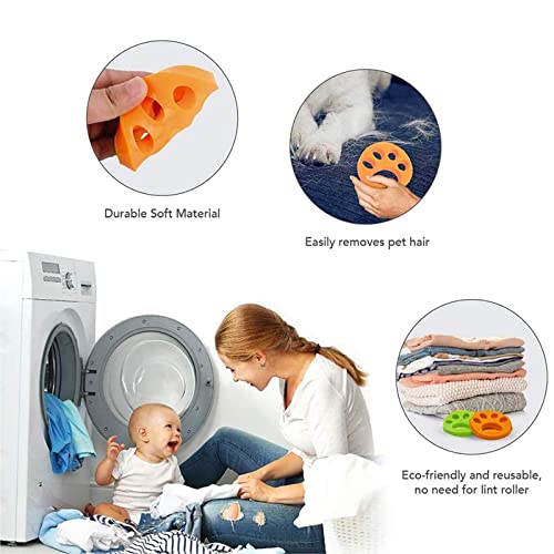 3-en-1 Pein Removedor de Cabello + Bola de Lavado + Lavadora Bolsas de Malla de Pelusa, Bola de removedor de Cabello Reutilizable, Bolas De Lavandería, Pelotas De Limpieza para Lavar, 10pcs