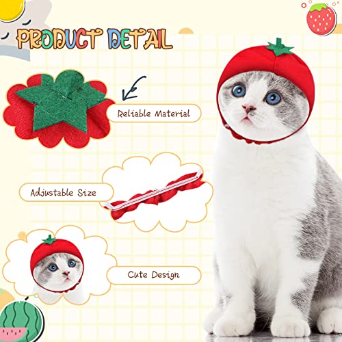 3 Gorros de Frutas de Gato Lindo Sombrero Blando de Mascota Sombrero de Disfraz de Gato de Frutas Gorro de Fruta Naranja Sandía de Gatito Pequeño para Props de Foto de Fiesta de Cachorros