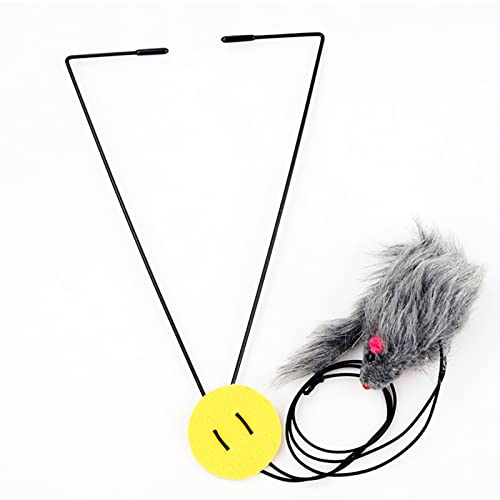 3 juguetes interactivos de plumas de gato, juguete para gatos, cuerda retráctil para puerta colgante autoexcitada, para gatos, suministros para gatos y gatos