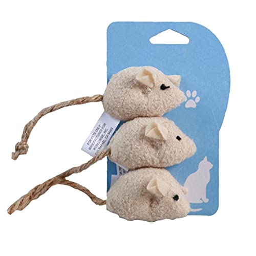 3 Piezas De Juguete del Ratón del Gato - Gato De Juguete Interactivo Y Hierba Gatera Juguete con Ratón Real De Sonido Electrónico Catnip Juguetes para Gatos Juguetes para Gatos De
