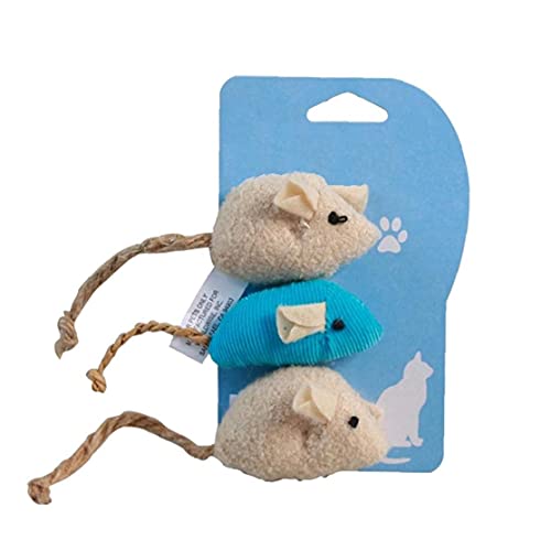 3 Piezas De Juguete del Ratón del Gato - Gato De Juguete Interactivo Y Hierba Gatera Juguete con Ratón Real De Sonido Electrónico Catnip Juguetes para Gatos Juguetes para Gatos De