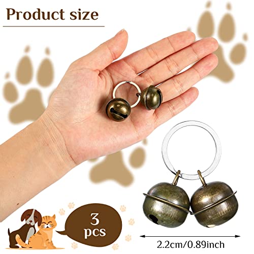3 Set de Campanas Extra Ruidosas de Perros y Gatos Campanas de Seguimiento de Mascotas Campanas de Perro para Collar Campana de Gato Negro Campanas Colgantes de Collar de Mascotas