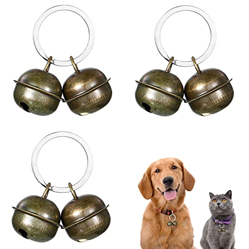 3 Set de Campanas Extra Ruidosas de Perros y Gatos Campanas de Seguimiento de Mascotas Campanas de Perro para Collar Campana de Gato Negro Campanas Colgantes de Collar de Mascotas