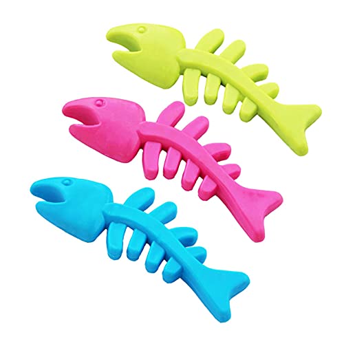 3 unidades de juguete para perros con dientes en forma de espina de pez, resistente a mordeduras para mascotas, juguetes para masticar para cachorros Teddy Golden Retriever Labrador