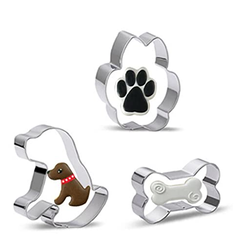 3 Unids Cortador Metal Mascotas Perro Hueso para Hornear Herramientas Decoración para Garra Fondant Chocolate