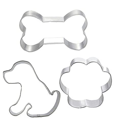 3 Unids Cortador Metal Mascotas Perro Hueso para Hornear Herramientas Decoración para Garra Fondant Chocolate