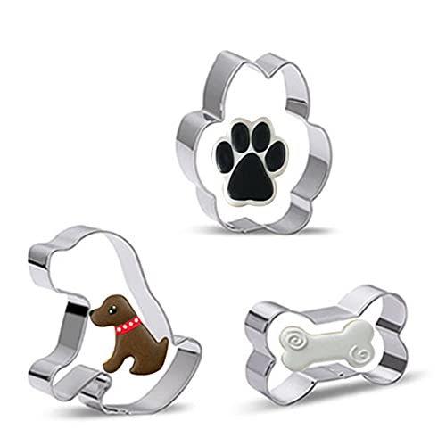 3 Unids Metal Cortador Mascota Perro Hueso para Hornear Decoración Herramientas para Garra Fondant Chocolate