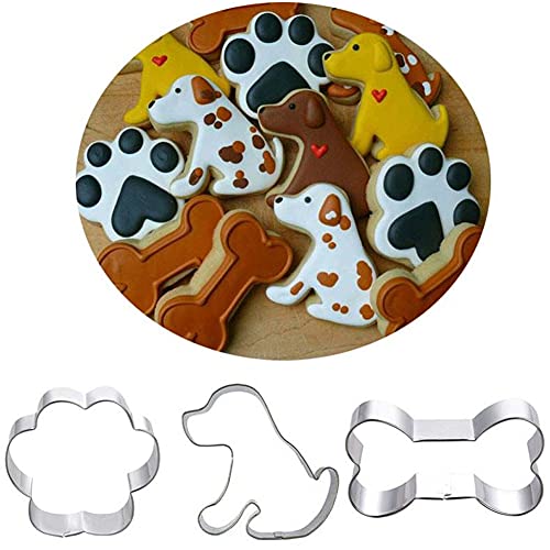 3 Unids Metal Cortador Mascota Perro Hueso para Hornear Decoración Herramientas para Garra Fondant Chocolate
