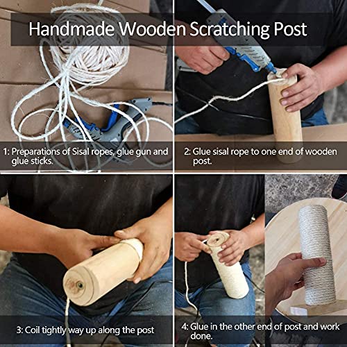 3 unids Sisal Scratching Post, Scrapidor montado en la pared con base, compatible con árbol de gato, Escaleras de gato, Pasos de escalada en gatito, Escalera de estanterías de gatitos, Hecho a mano Bl