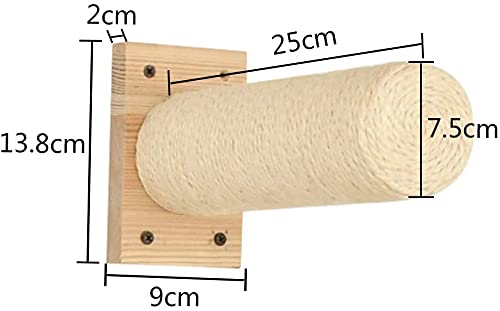 3 unids Sisal Scratching Post, Scrapidor montado en la pared con base, compatible con árbol de gato, Escaleras de gato, Pasos de escalada en gatito, Escalera de estanterías de gatitos, Hecho a mano Bl