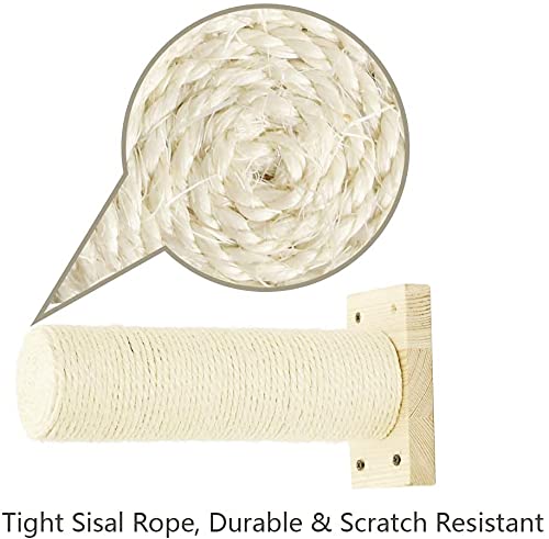 3 unids Sisal Scratching Post, Scrapidor montado en la pared con base, compatible con árbol de gato, Escaleras de gato, Pasos de escalada en gatito, Escalera de estanterías de gatitos, Hecho a mano Bl