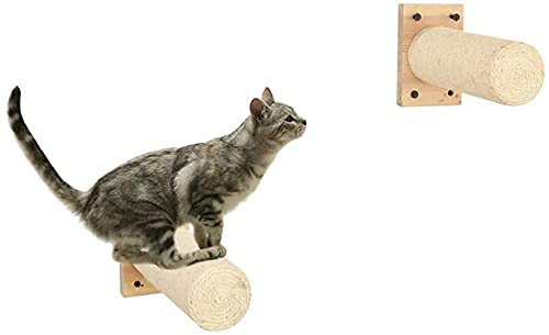 3 unids Sisal Scratching Post, Scrapidor montado en la pared con base, compatible con árbol de gato, Escaleras de gato, Pasos de escalada en gatito, Escalera de estanterías de gatitos, Hecho a mano Bl
