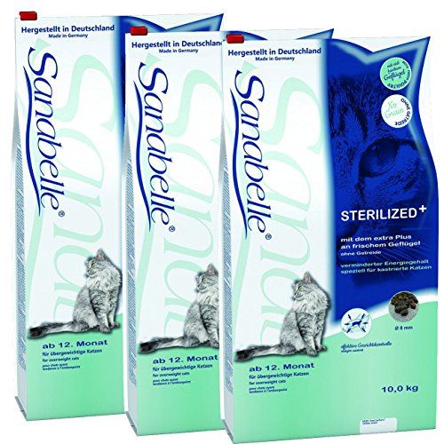 3 x 10 kg = 30 kg sanabelle sterilized gato Forro especialmente para kastrierte Gatos