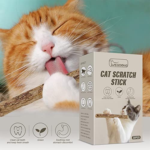 30 palitos de hierba gatera para gatos de interior, juguetes seguros para gatitos, varillas de juguete para masticar gatos, suministros para mascotas, herramientas molares para limpieza de dientes B/a