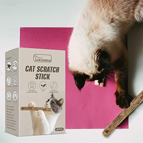 30 palitos de hierba gatera para gatos de interior, juguetes seguros para gatitos, varillas de juguete para masticar gatos, suministros para mascotas, herramientas molares para limpieza de dientes B/a