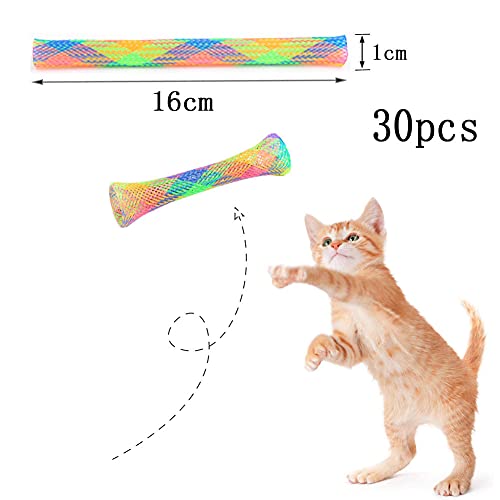 30 Pcs Juguete para Gatos en Espiral,Muelles Gato,Gato de Primavera Juguetes,Muelles en Espiral de Plástico,Muelle Colorido Juguete para Gato,Juguete Interactivo,Gatito Mascotas Regalo de Novedad (2)