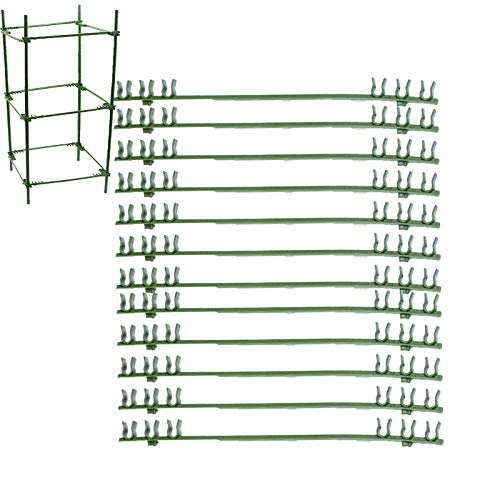 æ— 36 conectores de jaula de tomate, conectores ampliables, brazos de estaca para jaula de tomate, varilla de conexión de plástico ajustable para cualquier estaca de 8 mm de diámetro.