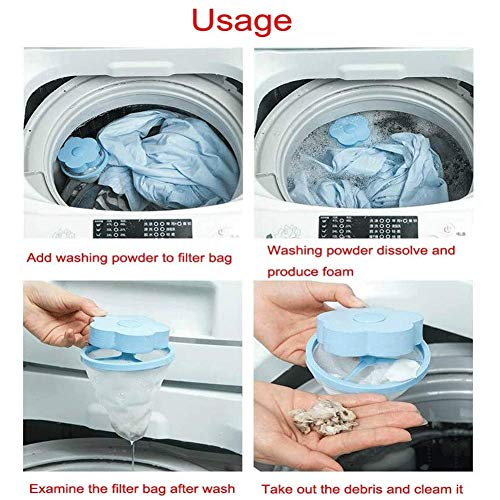 4 Pack Pet Hair Remover para la colada,Bola De Limpieza De Ropa, Depiladora de mascotas, Atrapador de pelos flotante para mascotas, Herramientas de Limpieza