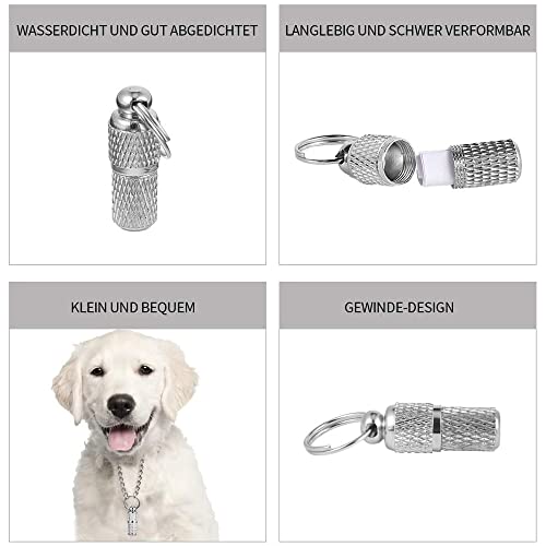 4 Piezas Etiquetas de Identificación de Mascotas, Placas de Identificación para Perros, Chapa Perro con Etiqueta de Dirección, Impermeable, Evita que las Mascotas se Pierdan