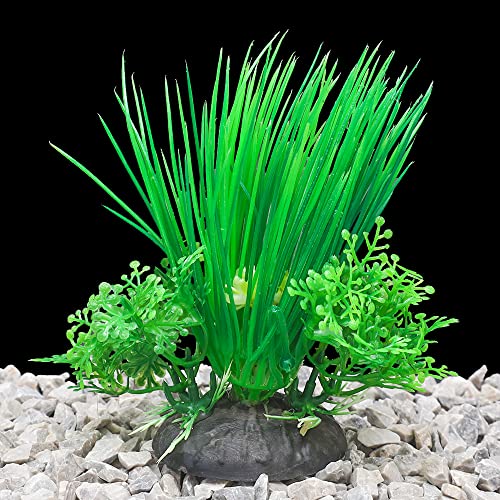 4 plantas de plástico para acuario, planta artificial de plástico para acuario, pecera, plantas de acuario, decoración de paisajes de acuario