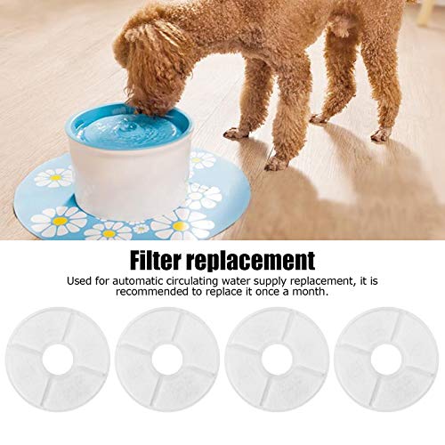 4 Uds filtros de carbón Activado, reemplazo de Almohadilla de Filtro de carbón de circulación de Agua para Fuente de Agua para Perros y Gatos, Accesorios para Mascotas
