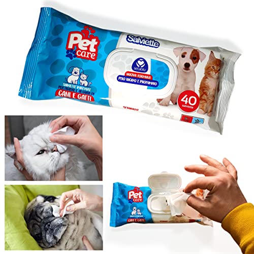 40 toallitas con clorexidina para el aseo de perros y gatos, toallitas limpiadoras higienizantes y desodorantes para la limpieza del pelo