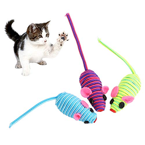 4/6 unids Pet Gatito Gatito Gracioso Pluma Cuerda Falsa ratón mordedura rasguño Jugando 4pcs la línea elástica del ratón