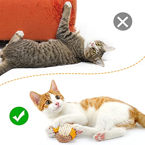 4Piezas Pelotas de Sisal para Gatos Pelotas Interactivos Juguete Gatos Coloridos Balls Pelota de Juego de Sisal para Ejercicio Animal Doméstico Gatos y Perros (Color Aleatorio)