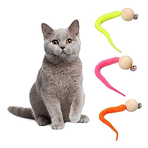 5 piezas 2020 más nuevo juguete Wiggly Ping para gatos, bolas onduladas, juguetes de campana de gato, divertidos juguetes interactivos de bolas de gusanos para gatos, juguete de simulación de gusano
