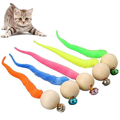 5 piezas 2020 más nuevo juguete Wiggly Ping para gatos, bolas onduladas, juguetes de campana de gato, divertidos juguetes interactivos de bolas de gusanos para gatos, juguete de simulación de gusano