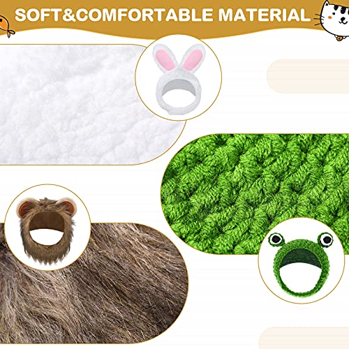 5 Sombreros para Gato Adorable Disfraz de Conejito con Orejas Sombrero de Rana Divertida Melena de León Banana Girasol Disfraz de Fiesta de Cachorro Gatito Accesorios de Halloween, 5 Estilos