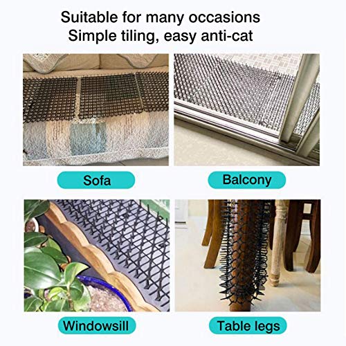 5 unidades de plástico anti-gato red con pinturas, gato perro animal Spikes repelente de la estera disuasiva del gato alfombra anti gato interior gato disuasivo al aire libre Mat para el jardín, valla