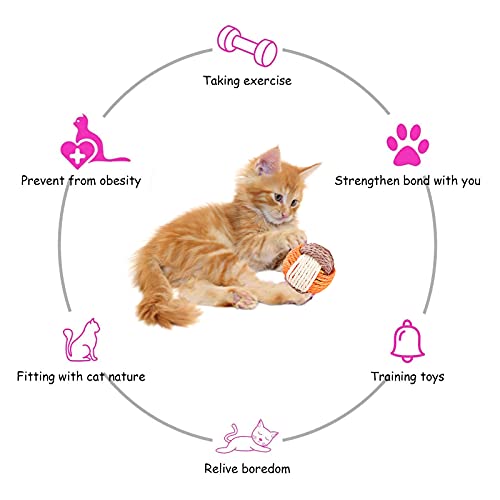 6 PCS Bola de Gato Pelota de Juguete de Sisal Cuerda Cat Ball Juguetes interactivos Gato Juguete Gatos Coloridos Balls para Ejercicio Animal Doméstico Gatos y Perros (Color Aleatorio)