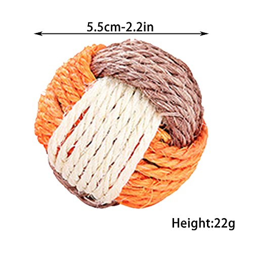 6 PCS Bola de Gato Pelota de Juguete de Sisal Cuerda Cat Ball Juguetes interactivos Gato Juguete Gatos Coloridos Balls para Ejercicio Animal Doméstico Gatos y Perros (Color Aleatorio)