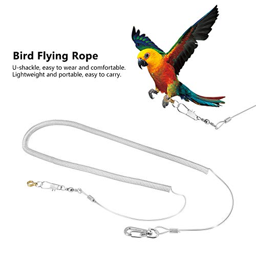 6M Parrot Bird Anti-Bite Flying Training Cuerda Kits De Correas para Agapornis Fischeri Cockatiels Starling Birds (Color Aleatorio)(4.5MM+6M)