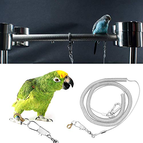 6M Parrot Bird Anti-Bite Flying Training Cuerda Kits De Correas para Agapornis Fischeri Cockatiels Starling Birds (Color Aleatorio)(4.5MM+6M)
