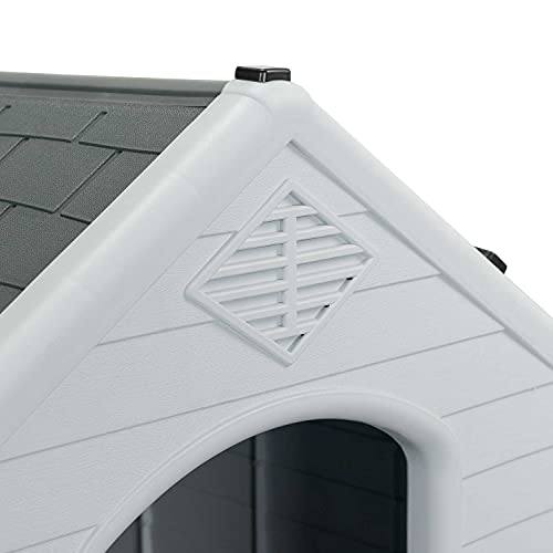 7H SEVEN HOUSE Caseta de Resina para Perros 98,5x105x96,5cm 7house | Caseta para Perros Grandes | Caseta de Plástico 100% Reciclable y Ecológico | Caseta Mascota Exterior e Interior
