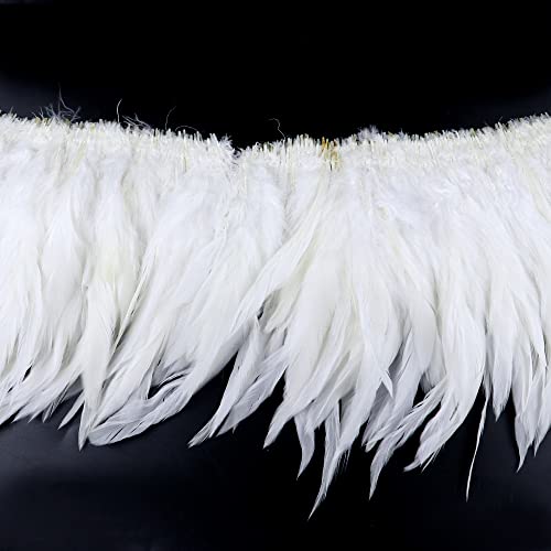 800-1000 Uds. Plumas de silla de montar de gallo blancas naturales Material de atado de moscas joyería DIY pluma decorativa al por mayor-sillín de gallo, 4-6 pulgadas