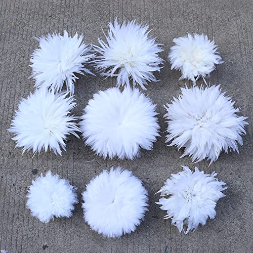 800-1000 Uds. Plumas de silla de montar de gallo blancas naturales Material de atado de moscas joyería DIY pluma decorativa al por mayor-sillín de gallo, 4-6 pulgadas