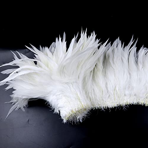 800-1000 Uds. Plumas de silla de montar de gallo blancas naturales Material de atado de moscas joyería DIY pluma decorativa al por mayor-sillín de gallo, 4-6 pulgadas