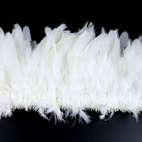 800-1000 Uds. Plumas de silla de montar de gallo blancas naturales Material de atado de moscas joyería DIY pluma decorativa al por mayor-sillín de gallo, 4-6 pulgadas