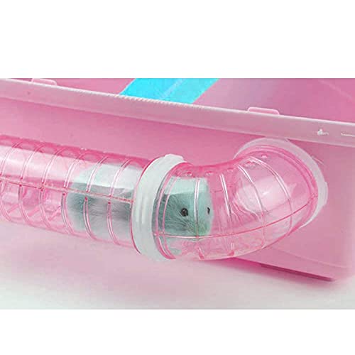 8PCS Túnel de Hámster, Túnel de Conexión Jaula Hamster, Hámster Tubo Play Túnel para Hamster Cage Small Pet Pipe Connection Sports Tunnel Toy para Conexión Creativa, Ampliar el Espacio (Rosado)