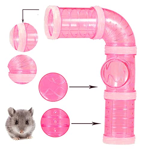8PCS Túnel de Hámster, Túnel de Conexión Jaula Hamster, Hámster Tubo Play Túnel para Hamster Cage Small Pet Pipe Connection Sports Tunnel Toy para Conexión Creativa, Ampliar el Espacio (Rosado)