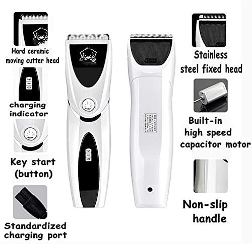 AACXRCR Cortadora eléctrica para mascotas, maquinilla de afeitar recargable, herramienta de corte profesional para cortar el pelo y recortadora Adecuado para perros, gatos y otras mascotas