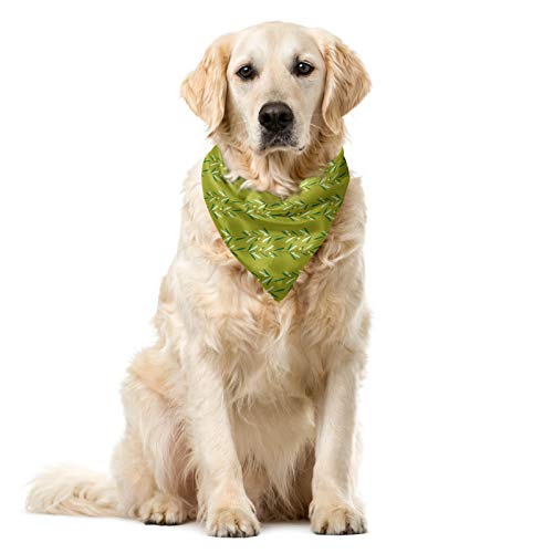 ABAKUHAUS Aceituna Bandana para Mascotas, 55x55 cm, Verde Verde Oliva Verde en Colores Pastel